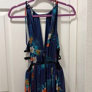 Express Dress Blue With Flowers Size Small